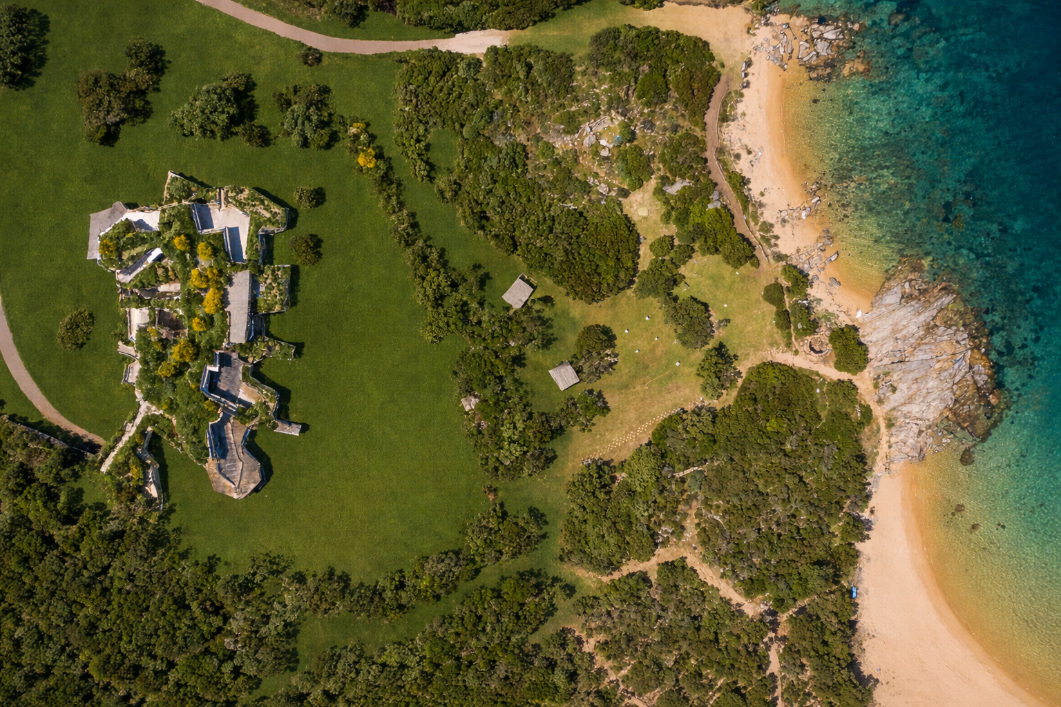 Vista aerea Villa Thalassa, Capo Ceraso